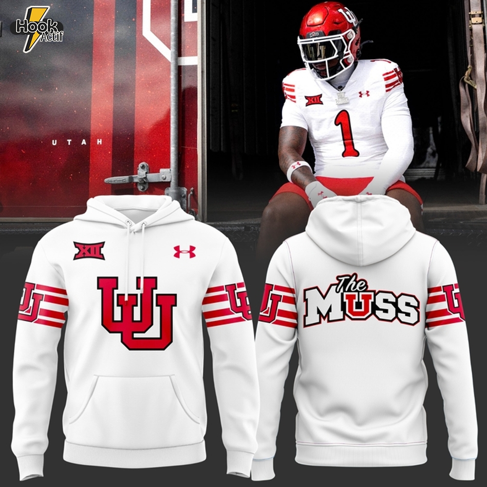 Utah Utes Football Big 12 Conference 2025 New White Hoodie Utah Utes Football Big 12 Conference 2025 New White Hoodie