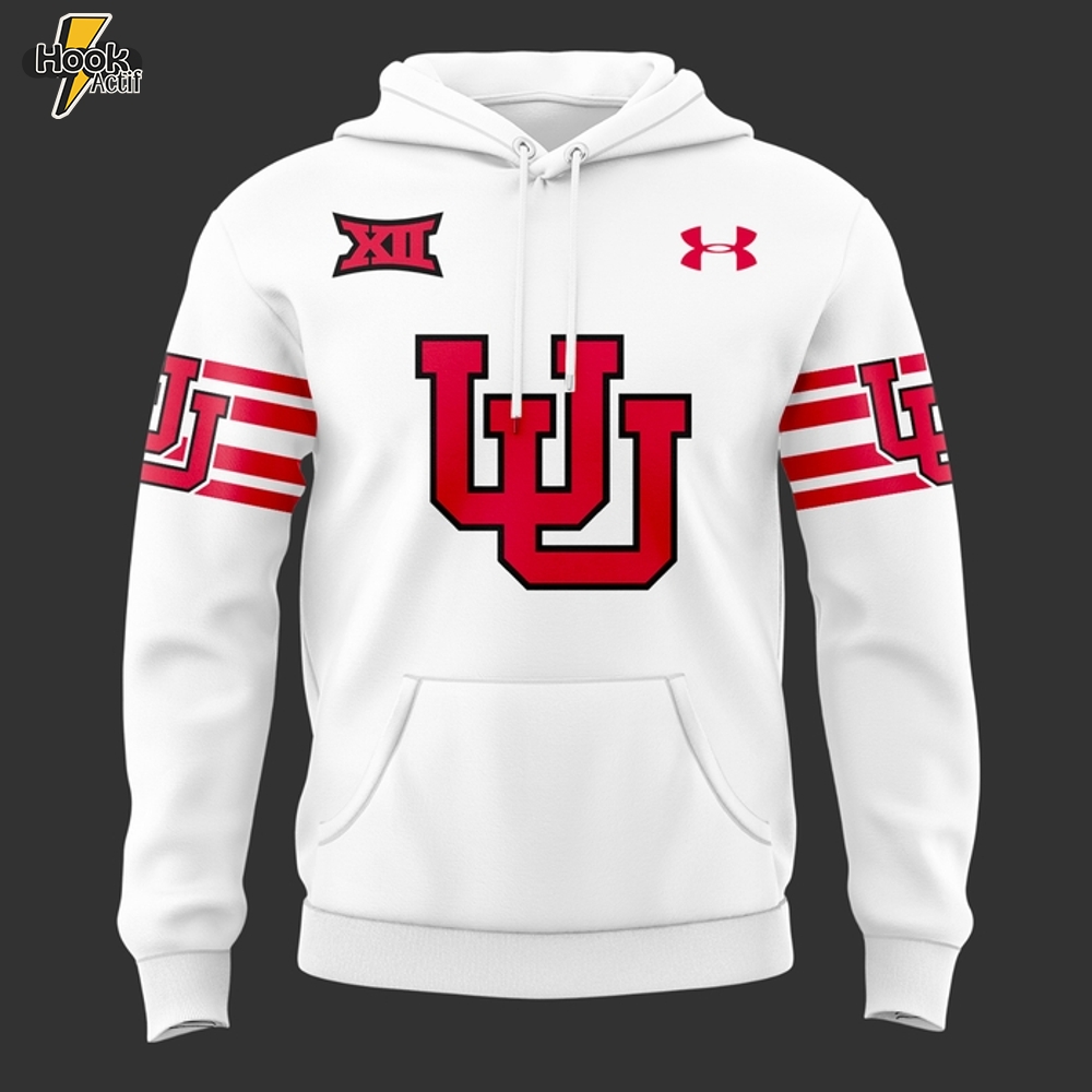 Utah Utes Football Big 12 Conference 2025 New White Hoodie Utah Utes Football Big 12 Conference 2025 New White Hoodie