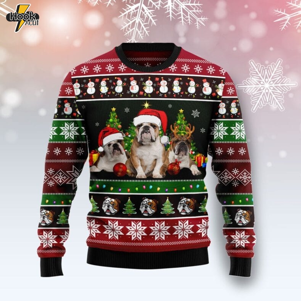 Bulldog Group Beauty Ugly Christmas Sweater Bulldog Group Beauty Ugly Christmas Sweater