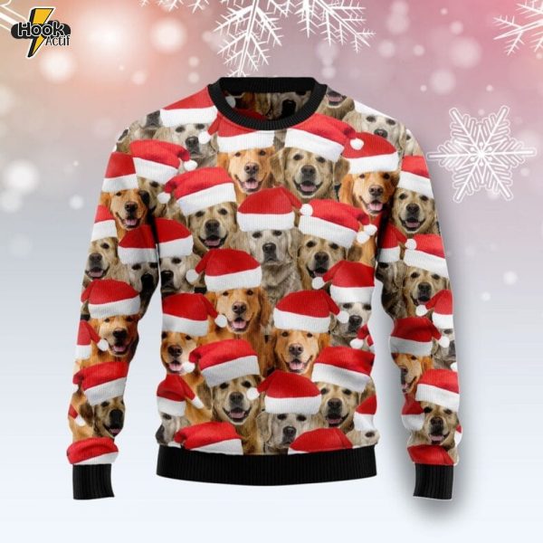 Golden Retriever Group Awesome Ugly Christmas Sweater