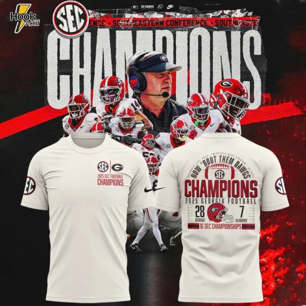Georgia Bulldogs 2025 SEC Football Champions Score Shirt