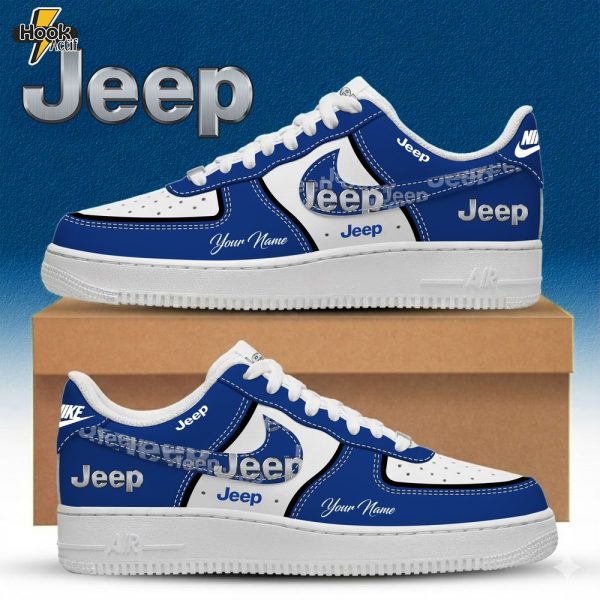 Jeep Custom Name Multicolor Fashion Casual AF1 Sneakers - Blue