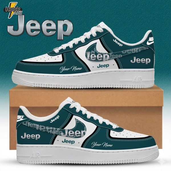 Jeep Custom Name Multicolor Fashion Casual AF1 Sneakers - Green