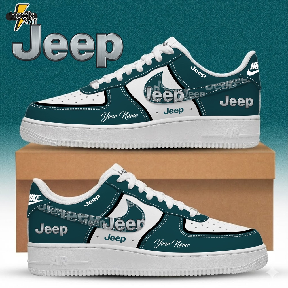 Jeep Custom Name Multicolor Fashion Casual AF1 Sneakers - Green Jeep Custom Name Multicolor Fashion Casual AF1 Sneakers - Green