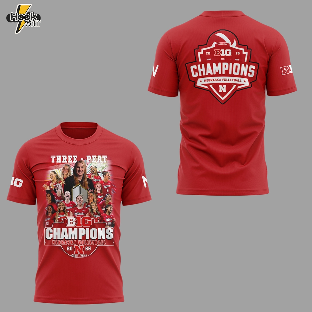 Limited Edition Nebraska – B1G Volleyball CHAMPS Shirt Limited Edition Nebraska – B1G Volleyball CHAMPS Shirt