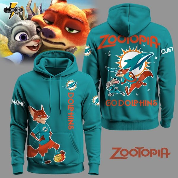 Miami Dolphins Football Zootopia Hoodie 2025 Limited Edition-3D Unisex Hoodie