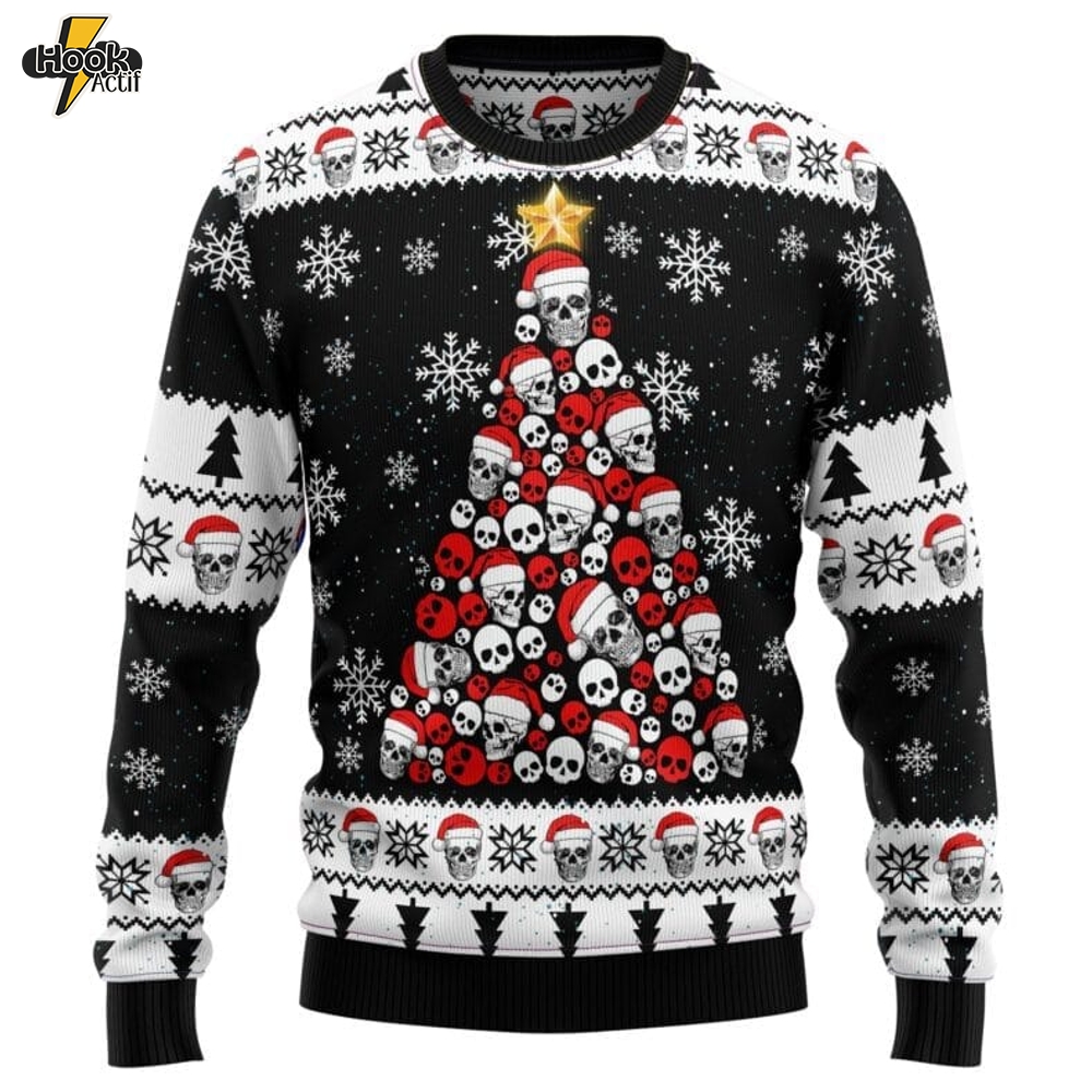 Skull Pine Tree Ugly Christmas Sweater Skull Pine Tree Ugly Christmas Sweater