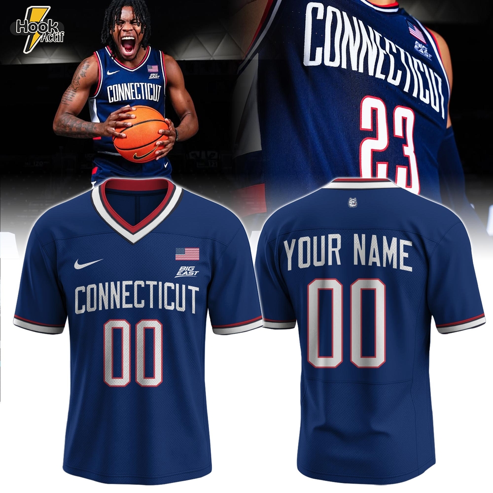 UCONN Huskies Navy Blue Connecticut Football Jersey UCONN Huskies Navy Blue Connecticut Football Jersey