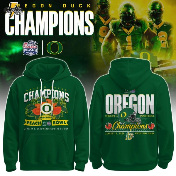 Oregon Ducks Special Peach Bowl Champions Limited Edition Hoodie #2
