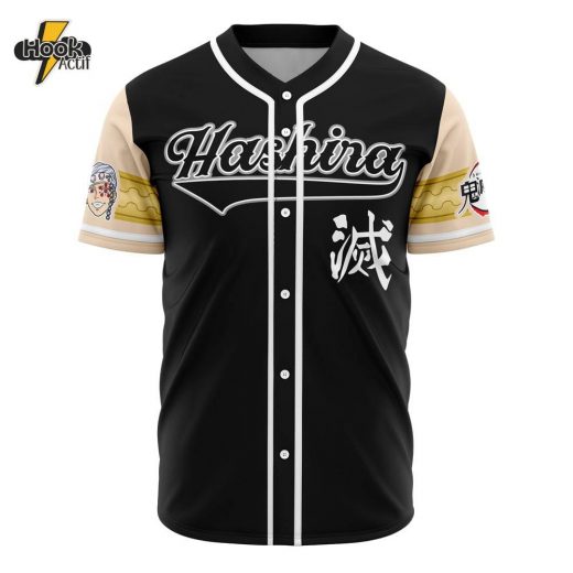 3D Printed Hashira Tengen Uzui Demon Slayer Men’s Short Sleeve Anime Baseball Jersey