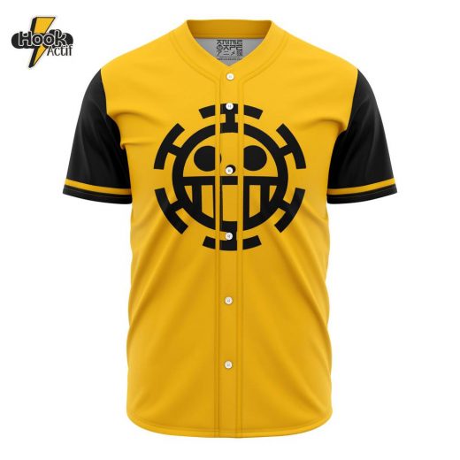 3D Printed Personalized Trafalgar Law One Piece Men’s Short Sleeve Anime Baseball Jersey