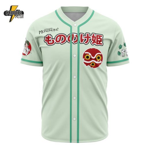 3D Printed Raging Princess Mononoke Studio Ghibli Men’s Short Sleeve Anime Baseball Jersey