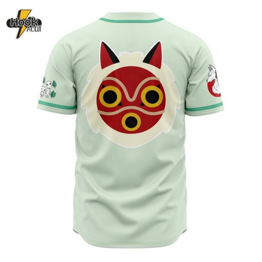 3D Printed Raging Princess Mononoke Studio Ghibli Men’s Short Sleeve Anime Baseball Jersey