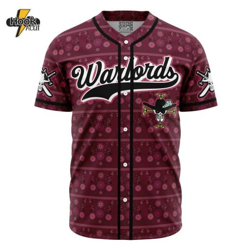 3D Printed Warlords Mihawk One Piece Men’s Short Sleeve Anime Baseball Jersey