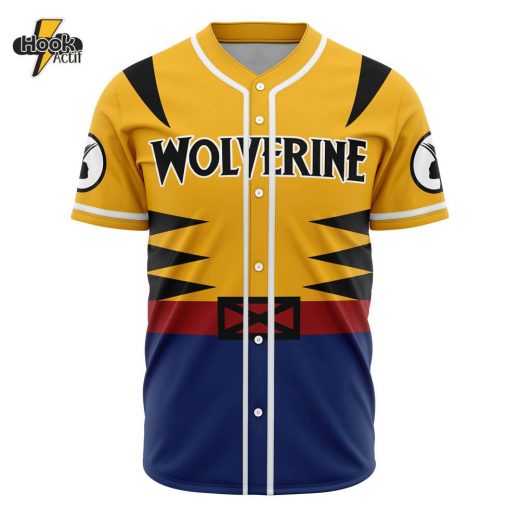 3D Printed Wolverine Marvel Men’s Short Sleeve Anime Baseball Jersey