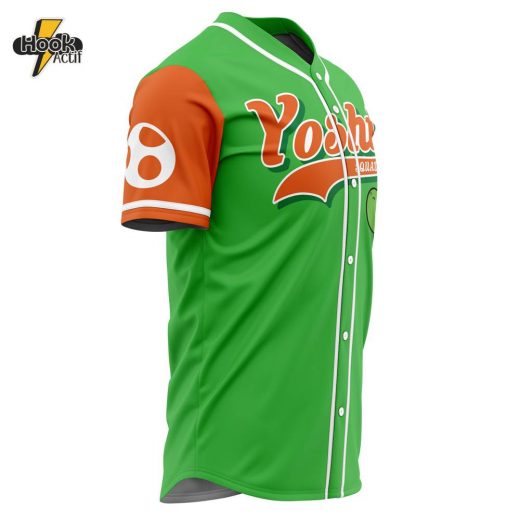 3D Printed Yoshi Squad Super Mario Bros Men’s Short Sleeve Anime Baseball Jersey