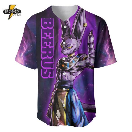 Beerus Baseball Jersey, Dragon Ball Z Baseball Jersey, Anime Baseball Jersey God Edition