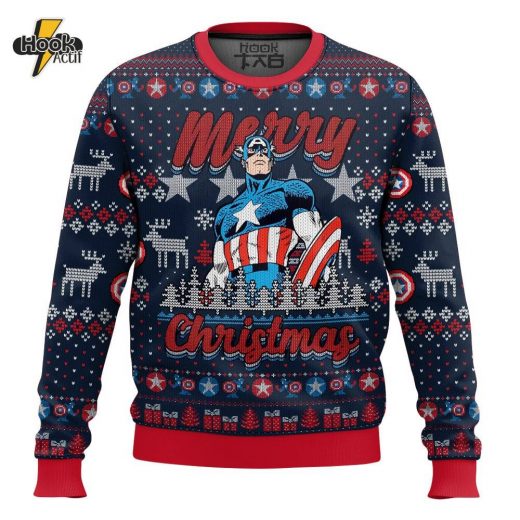 Captain America Christmas Ugly Sweater