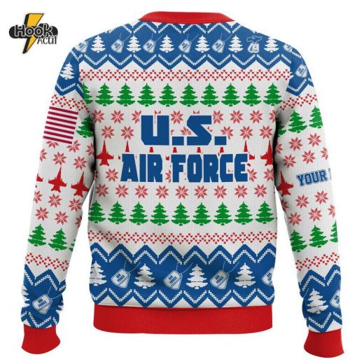 Custom Name Grinch x US Air Force Ugly Sweater V1