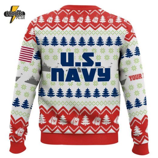 Custom Name Grinch x US Navy Ugly Sweater V1