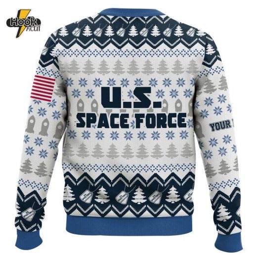 Custom Name Grinch x US Space Force Ugly Sweater V1