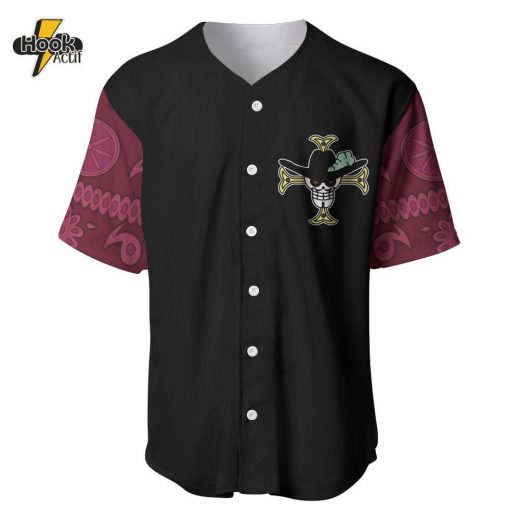 Dracule Mihawk Baseball Jersey, One Piece Baseball Jersey, Anime Baseball Jersey Swordmaster Edition