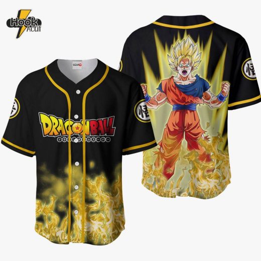 Goku Super Saiyan Anime Dragon Ball Z Otaku Cosplay Shirt, Anime Baseball Jersey