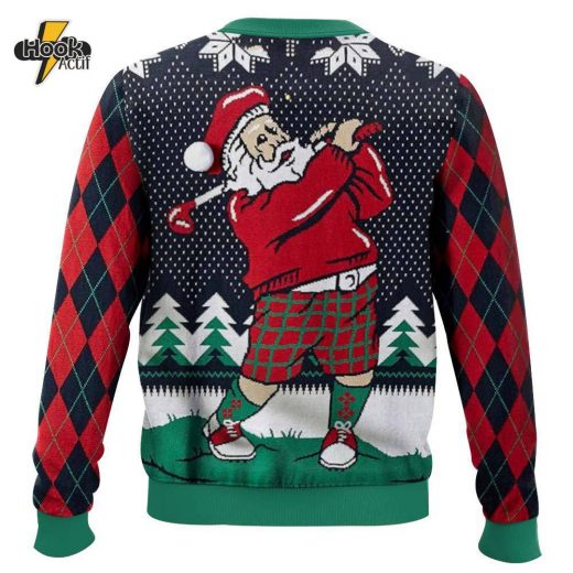 Golf Santa Claus Christmas Ugly Sweater Version 2