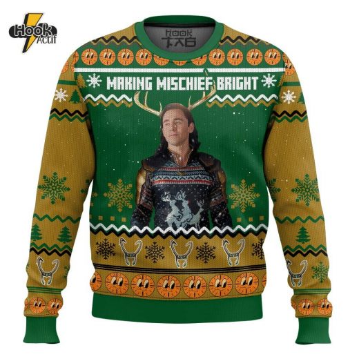 Loki “Making Mischief Bright” Christmas Ugly Sweater