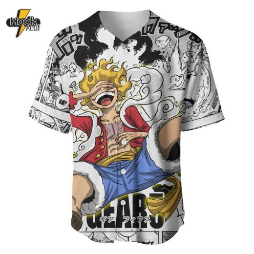 Luffy Gear 5 Awakening Baseball Jersey, One Piece Baseball Jersey, Anime Baseball Jersey