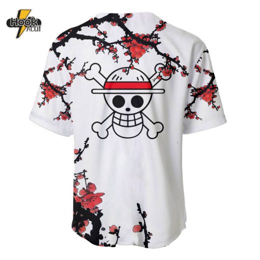 Luffy Pirate King Baseball Jersey, One Piece Baseball Jersey, Anime Baseball Jersey