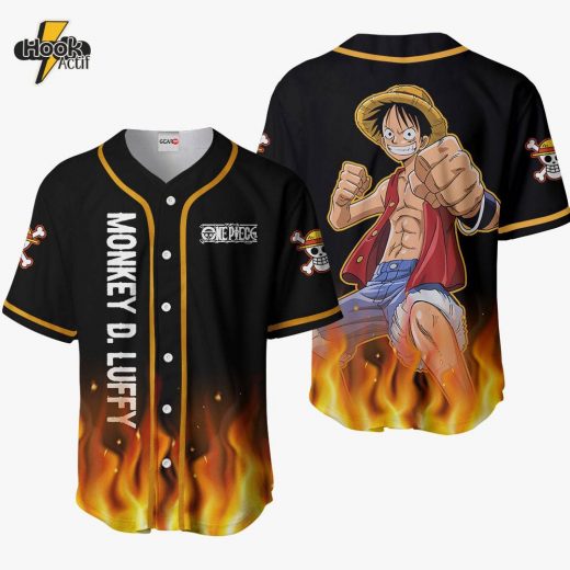 Monkey D. Luffy Anime One Piece Otaku Cosplay Shirt, Anime Baseball Jersey