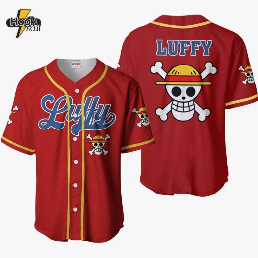 Monkey D. Luffy Symbol Anime One Piece Otaku Cosplay Shirt, Anime Baseball Jersey