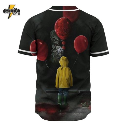 Pennywise Baseball Jersey, IT Baseball Jersey, Halloween Baseball Jersey Horror Edition