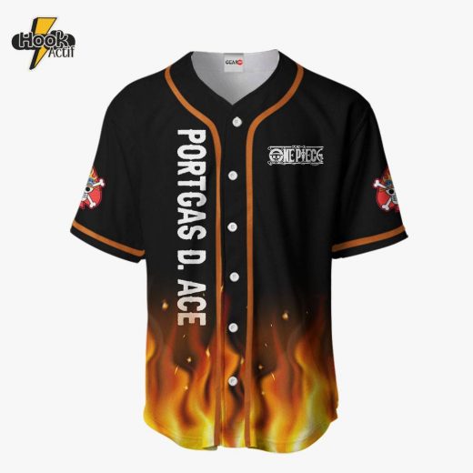 Portgas D. Ace Anime One Piece Otaku Cosplay Shirt, Anime Baseball Jersey