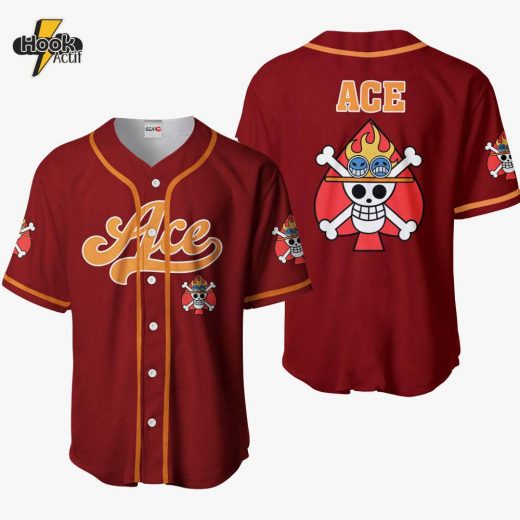 Portgas D. Ace Symbol Anime One Piece Otaku Cosplay Shirt, Anime Baseball Jersey