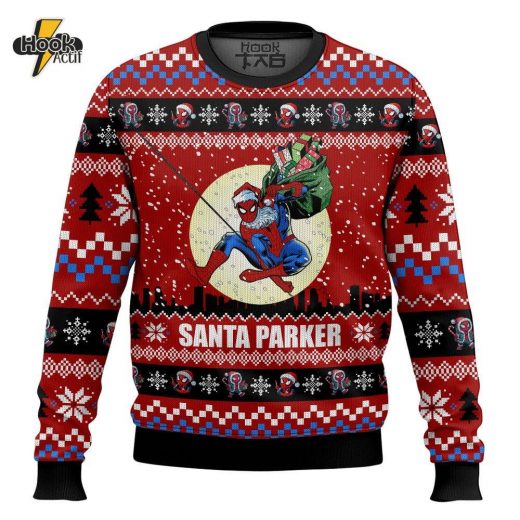 Santa Parker Spiderman Christmas Ugly Sweater