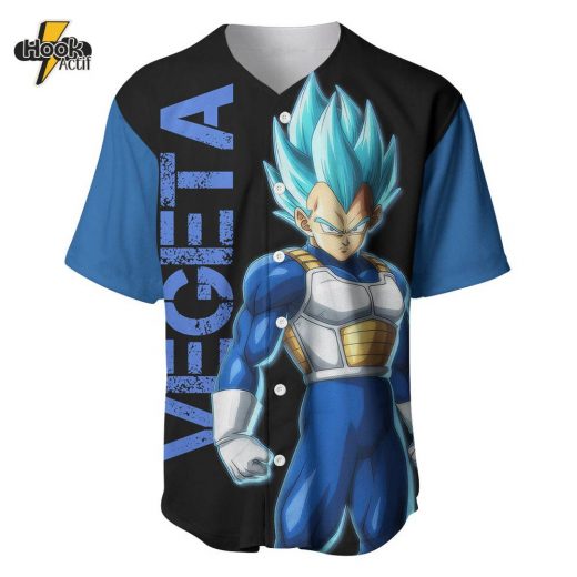 Vegeta Blue Baseball Jersey, Dragon Ball Z Baseball Jersey, Anime Baseball Jersey Power Edition