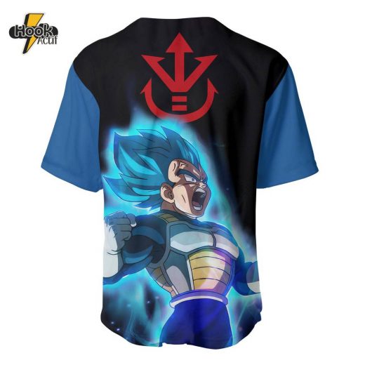 Vegeta Blue Baseball Jersey, Dragon Ball Z Baseball Jersey, Anime Baseball Jersey Power Edition