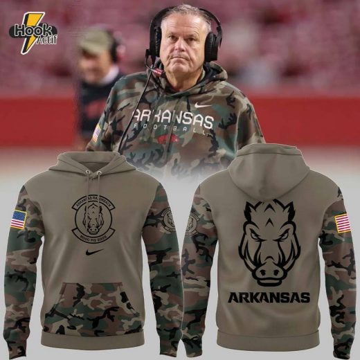 Arkansas Basketball Veteran Camo Hoodie Sam Pittman Limited V2 Release