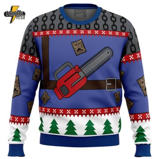 Ash J Williams Chainsaw Weave Dead by Daylight Christmas Sweater Collector’s Edition