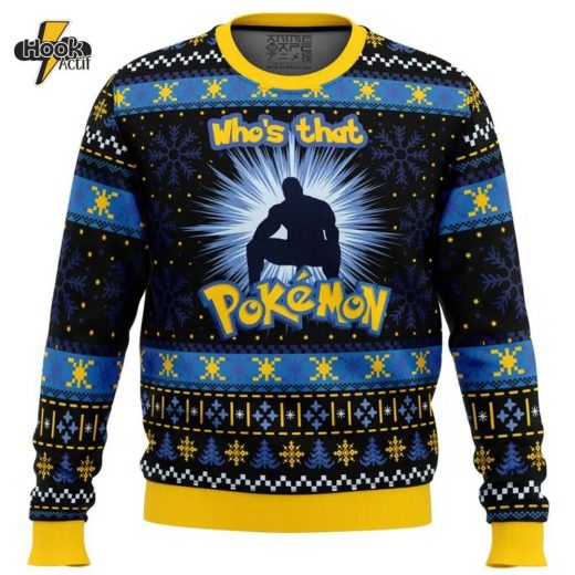 Barry Wood Whos That Pokemon Christmas Sweater Nostalgic 90s Gift