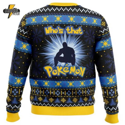 Barry Wood Whos That Pokemon Christmas Sweater Nostalgic 90s Gift