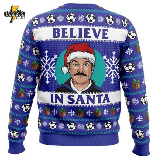 Believe Ted Lasso Christmas Sweater Funny Holiday Apparel for Fans