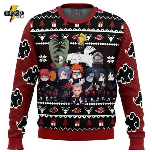 Chibi Akatsuki V2 Shippuden Christmas Sweater Naruto Fan Must-Have