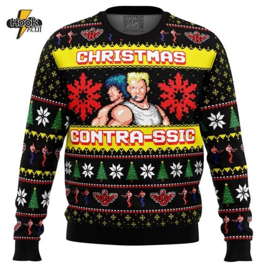 Christmas Contrassic Contra Christmas Sweater Nostalgic Gamer Gift Idea