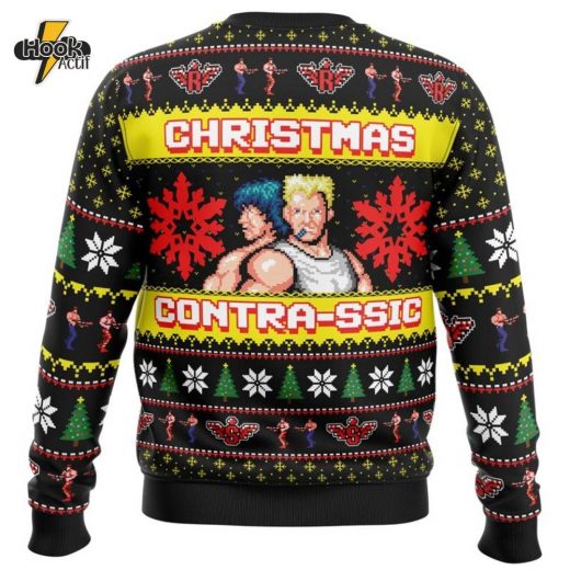 Christmas Contrassic Contra Christmas Sweater Nostalgic Gamer Gift Idea