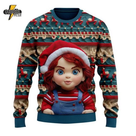 Chucky Christmas Sweater Adorable Version for Movie Fans