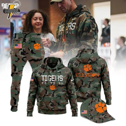 Clemson Tigers Camo 2024 Salute to Service Crewneck Sweatshirt Combo