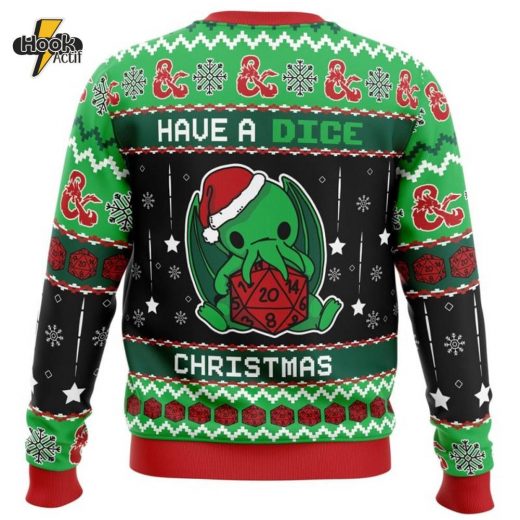 Cthulhu Have A Dice Dungeons and Dragons Christmas Sweater Fantasy Gaming Gift